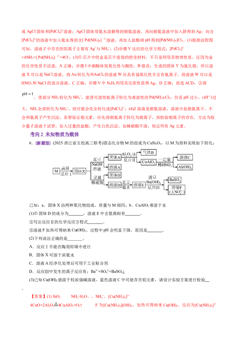 热点专项陌生元素及其化合物性质探究分析（解析版）_05高考化学_2025年新高考资料_二轮复习_上好课2025年高考化学二轮复习讲练测（新高考通用）3379109_主题二元素及其化合物