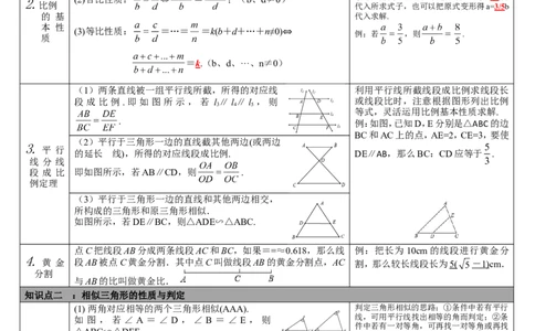 第17讲相似三角形_初中数学人教版_9下-初中数学人教版_08知识点_中考知识点梳理（通用）_第四单元图形的初步认识与三角形