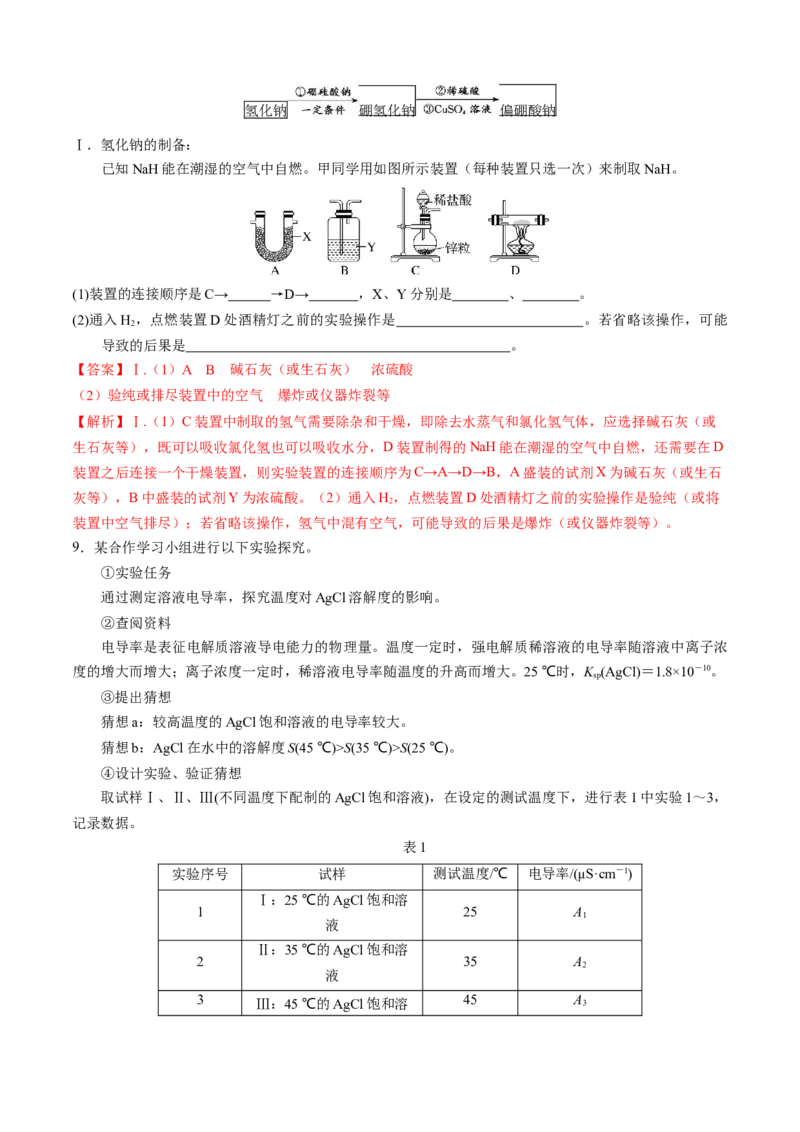 模板04实验简答题答题规范(解析版)_05高考化学_2025年新高考资料_二轮复习_2025年高考化学答题技巧与模板构建338868722_第二部分主观题突破_化学综合实验