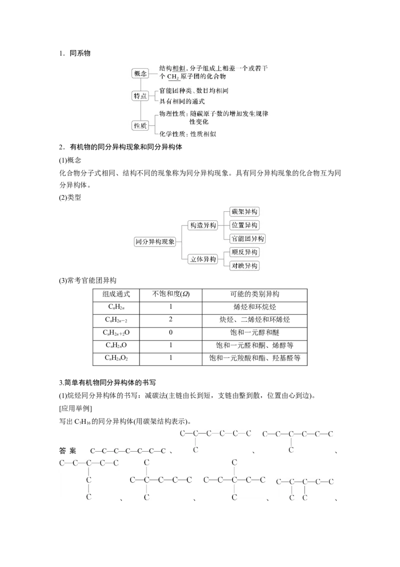 大单元五　第十三章　第61讲　有机化合物的空间结构　同系物　同分异构体_05高考化学_2025年新高考资料_一轮复习_2025大一轮复习讲义+课件（完结）_配套Word版文档第十章~第十六章