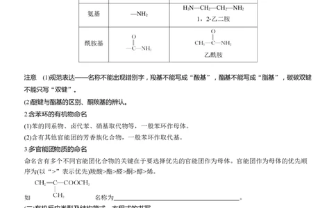 专题八　主观题突破1　有机物的命名、官能团、有机反应类型及结构简式、方程式的书写淘宝店：红太阳资料库_05高考化学_2025年新高考资料_二轮复习_2025年高考化学大二轮