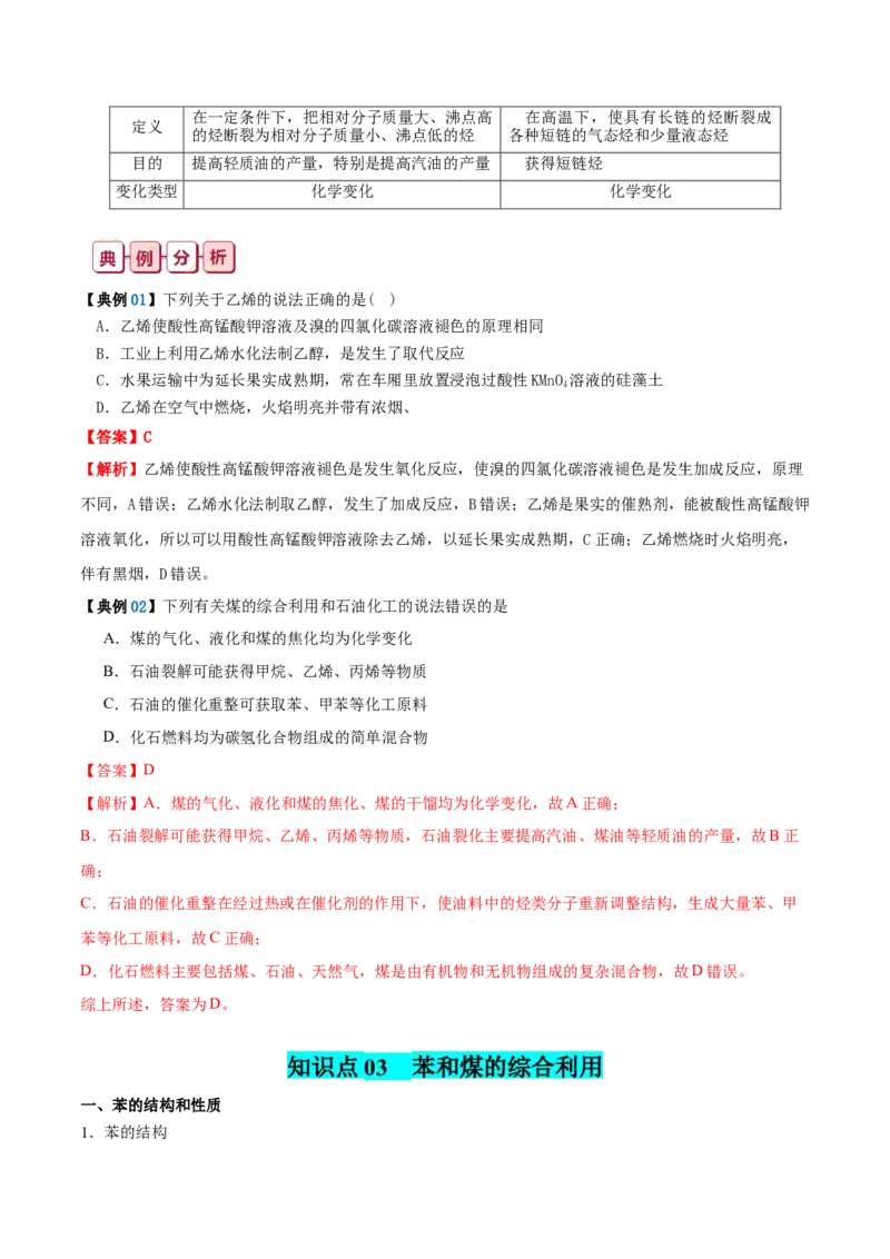 知识清单25++有机化合物（必修）-口袋书2024年高考化学一轮复习知识清单_05高考化学_2024年新高考资料_1.2024一轮复习_2024年高考化学一轮复习知识清单