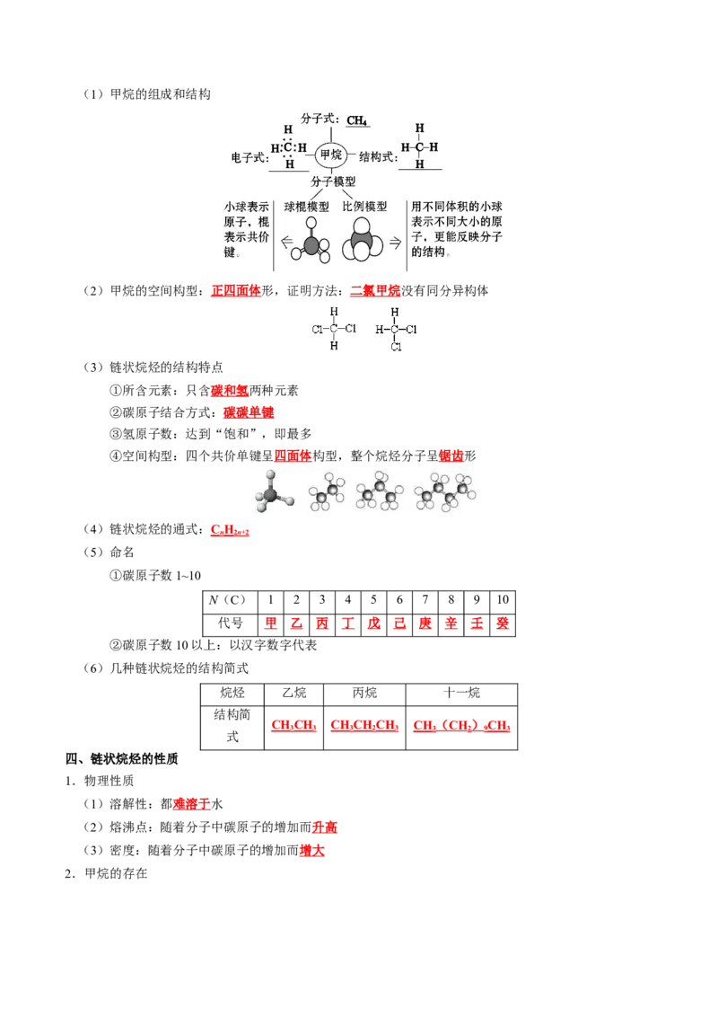 知识清单25++有机化合物（必修）-口袋书2024年高考化学一轮复习知识清单_05高考化学_2024年新高考资料_1.2024一轮复习_2024年高考化学一轮复习知识清单
