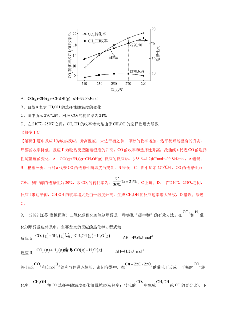 专题讲座（七）常考速率、平衡图像题解题策略（练）-2023年高考化学一轮复习讲练测（全国通用）（解析版）_05高考化学_通用版（老高考）复习资料_2023年复习资料_一轮复习