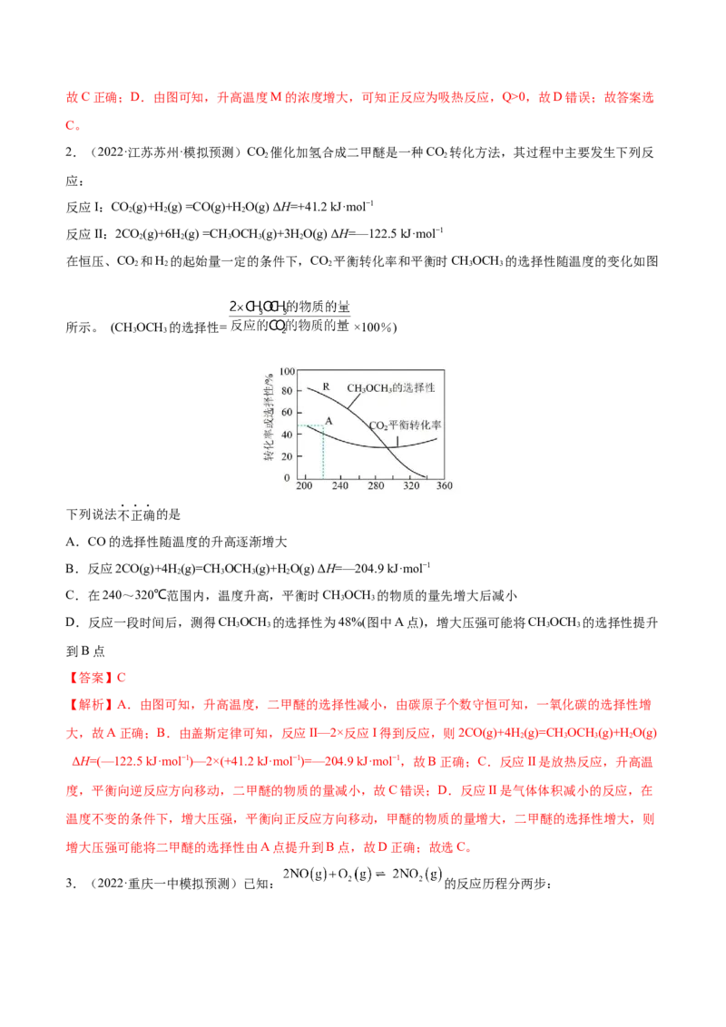 专题讲座（七）常考速率、平衡图像题解题策略（练）-2023年高考化学一轮复习讲练测（全国通用）（解析版）_05高考化学_通用版（老高考）复习资料_2023年复习资料_一轮复习