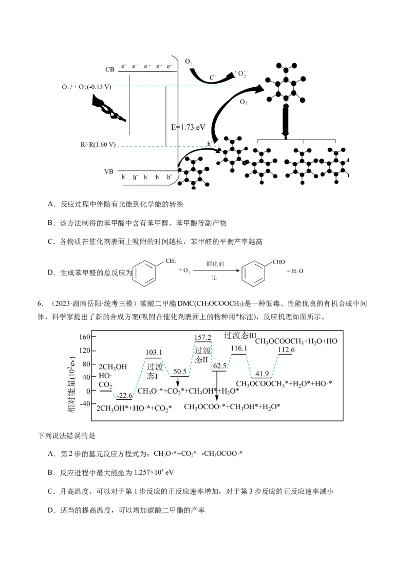 热点06化学反应机理（反应历程）图像分析-2024年高考化学热点&middot;重点&middot;难点专练（新高考专用）（原卷版）_05高考化学_2024年新高考资料_3.2024专项复习