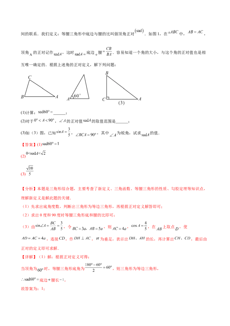 热点专题08锐角三角函数（10个热点）（解析版）_初中数学人教版_9下-初中数学人教版_07专项讲练_2023-2024学年九年级数学全册重难热点提升精讲与过关测试（人教版）