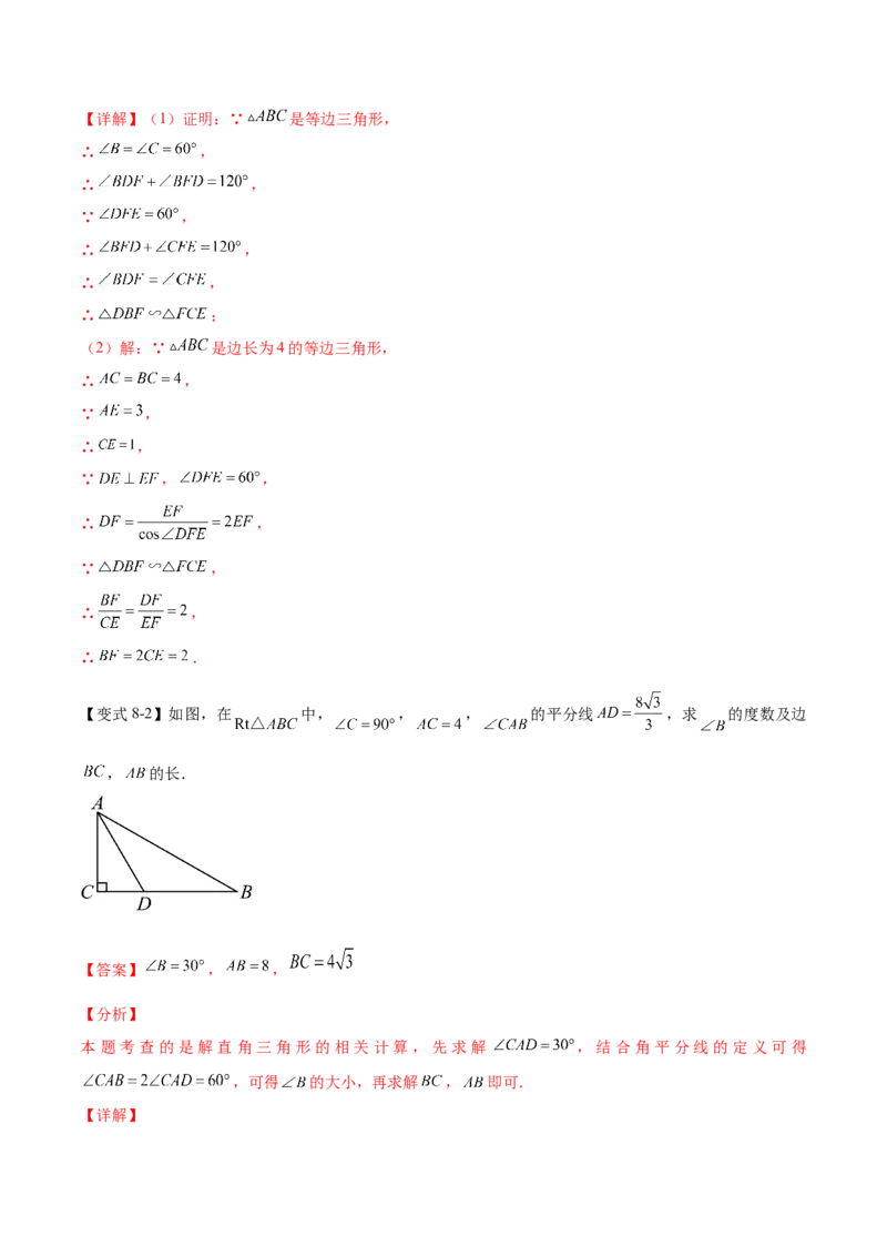 热点专题08锐角三角函数（10个热点）（解析版）_初中数学人教版_9下-初中数学人教版_07专项讲练_2023-2024学年九年级数学全册重难热点提升精讲与过关测试（人教版）