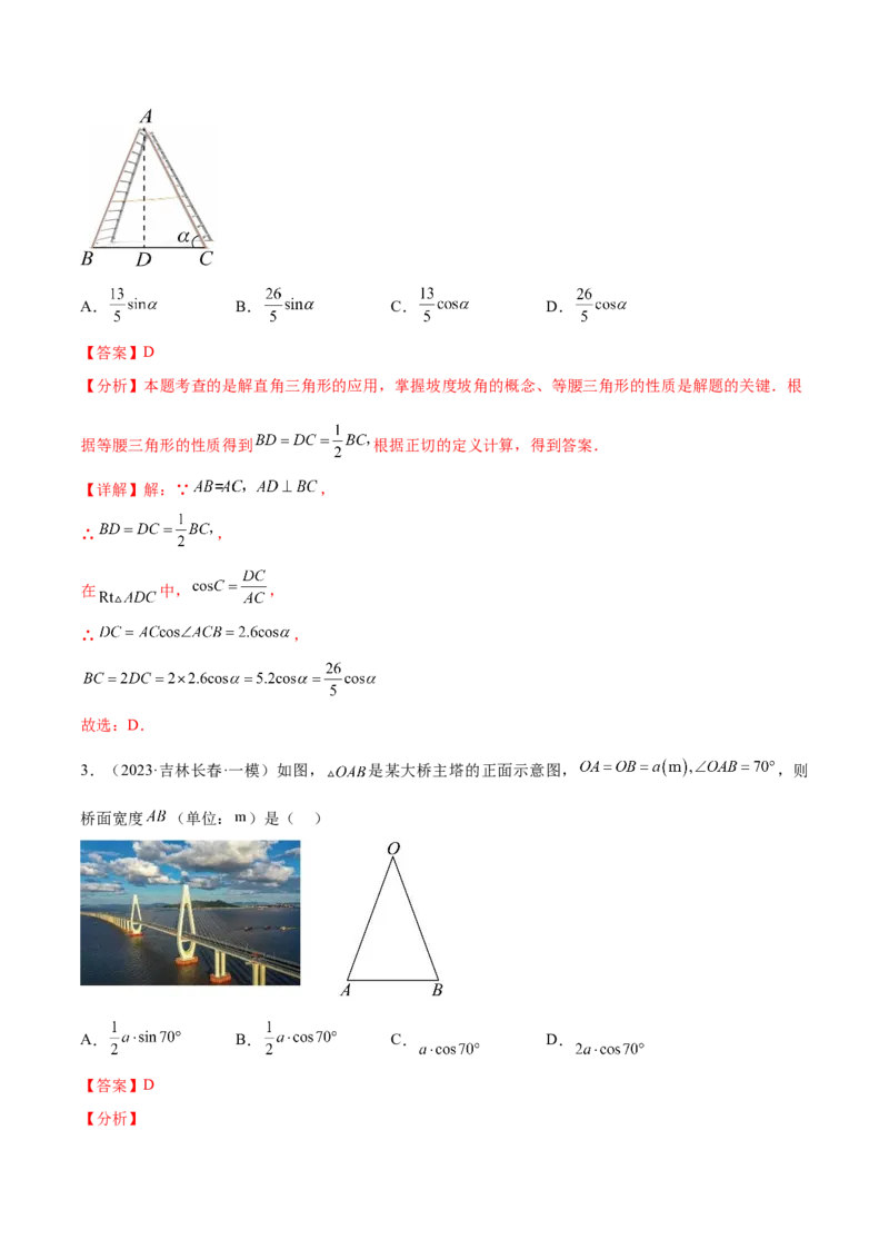 热点专题08锐角三角函数（10个热点）（解析版）_初中数学人教版_9下-初中数学人教版_07专项讲练_2023-2024学年九年级数学全册重难热点提升精讲与过关测试（人教版）