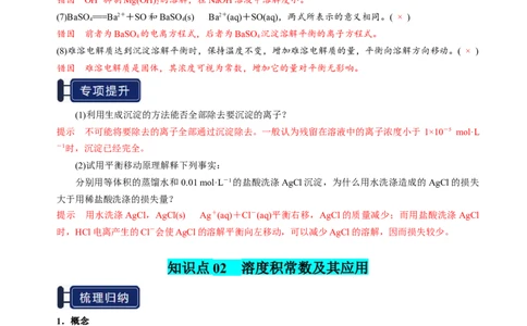 知识清单24沉淀溶解平衡-上好课2025年高考化学一轮复习知识清单（新高考专用）（解析版）_05高考化学_2025年新高考资料_一轮复习
