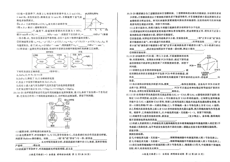 百师联盟2023届高三3月二轮复习联考(一)理综_05高考化学_高考模拟题_新高考