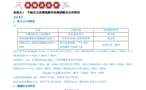 易错类型06常见物质的性质、用途及转化关系（6大易错点）（解析版）_05高考化学_新高考复习资料_2024年新高考资料_❤专项复习资料_备战2024年高考化学考试易错题（全国通用）