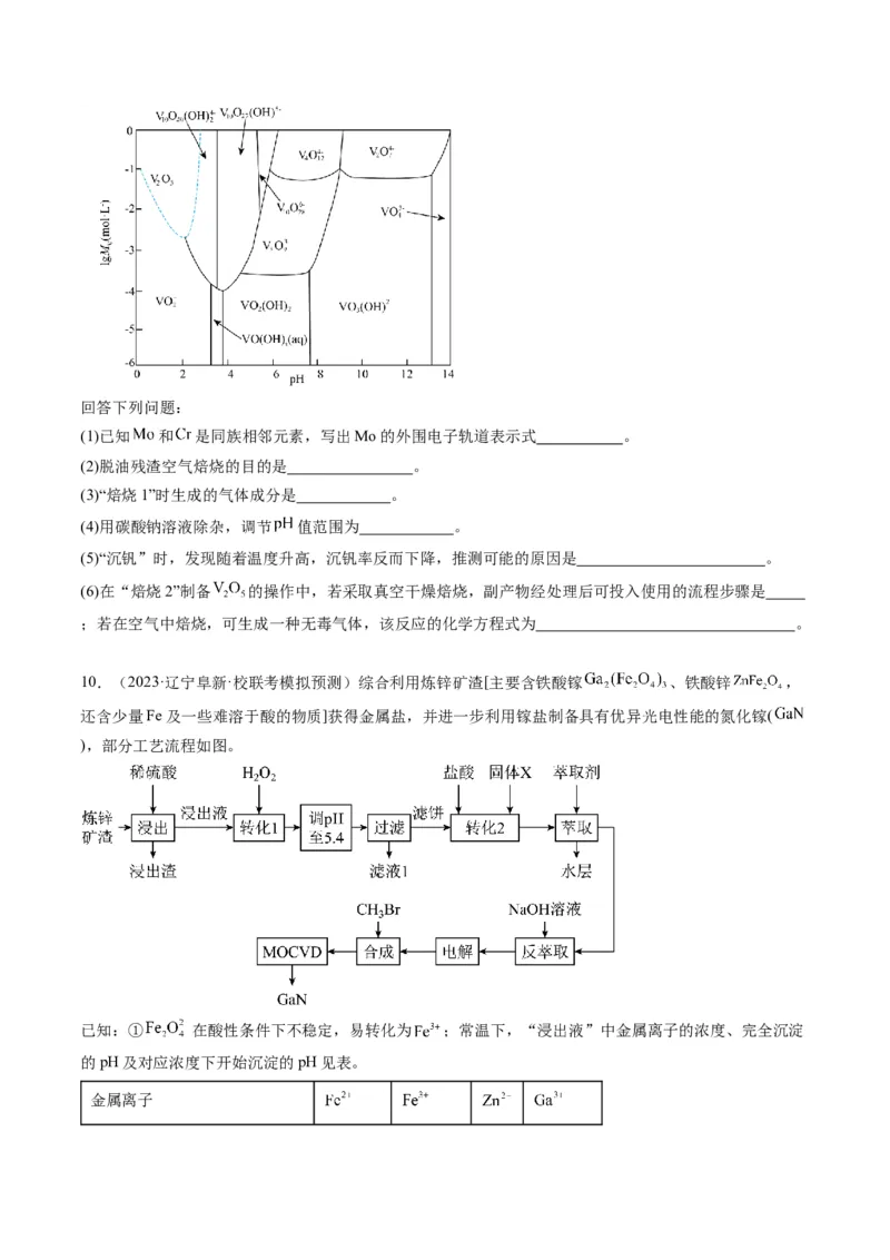 押非选择题化学工艺流程综合题（原卷版）-备战2024年高考化学临考题号押题（辽宁、黑龙江、吉林专用）_05高考化学_2024年新高考资料_5.2024三轮冲刺