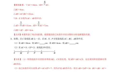 专题训练双中点模型和双角平分线模型（20题）（解析版）_初中数学人教版_7上-初中数学人教版_7上-初中数学人教版（旧版）赠送_07专项讲练