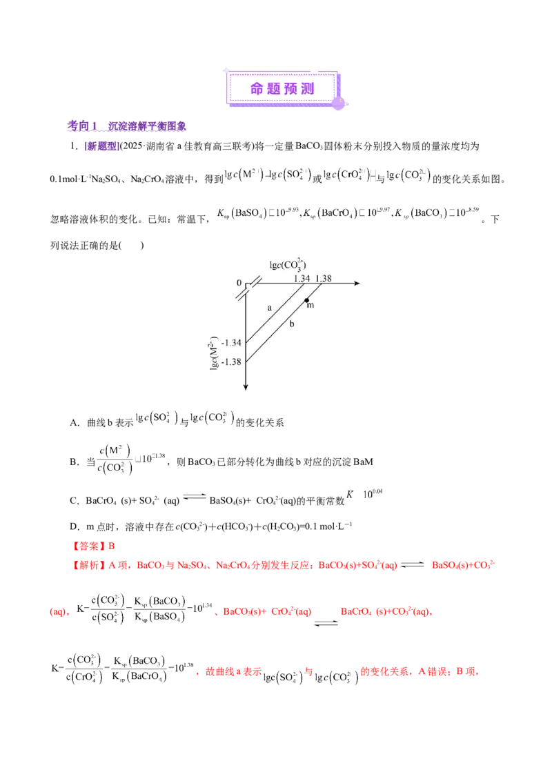 热点专项溶液中离子平衡的图像（解析版）_05高考化学_2025年新高考资料_二轮复习_上好课2025年高考化学二轮复习讲练测（新高考通用）3379109_主题三化学反应原理