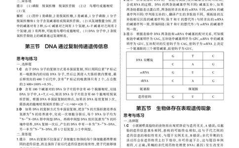 必修2浙科生物教材习题答案_高中全套电子教材及答案。_02高中教材参考答案_高中生物_浙科版