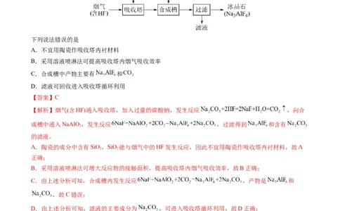 热点08无机化工微流程（解析版）_05高考化学_新高考复习资料_2023年新高考资料_专项复习_2023年高考化学热点&middot;重点&middot;难点专练（新高考专用）