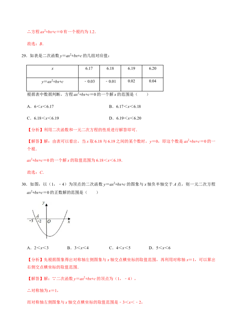 第4课时函数与方程、求函数解析式-2022-2023学年九年级数学上册同步精品课堂知识清单＋例题讲解＋课后练习（人教版）（解析版）_初中数学人教版_9上-初中数学人教版_07专项讲练