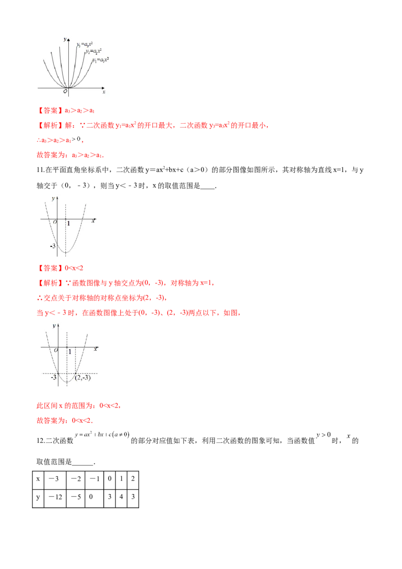 第22章二次函数（基础卷）（解析版）_初中数学人教版_9上-初中数学人教版_06习题试卷_7期中期末复习专题_满分计划2022-2023学年九年级数学上册阶段性复习测试卷（人教版）