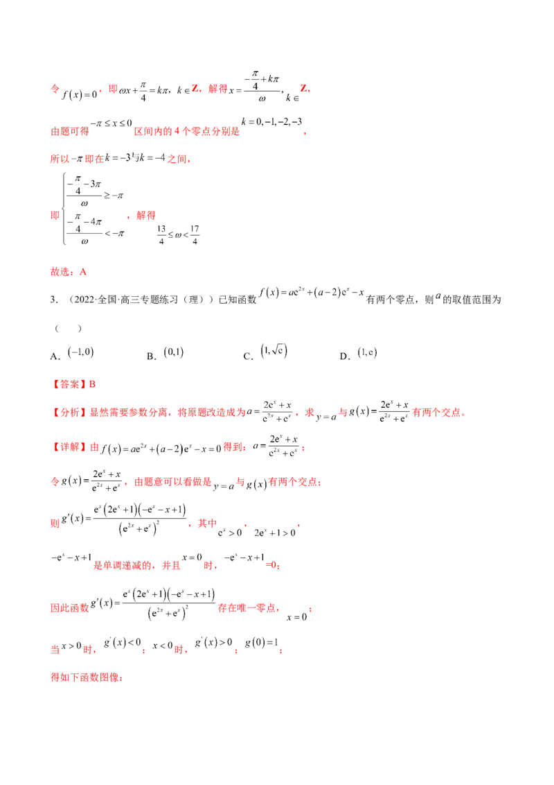 重难点01七种零点问题（核心考点讲与练）-2023年高考数学一轮复习核心考点讲与练（新高考专用）(解析版）_2.2025数学总复习_2023年新高考资料_一轮复习