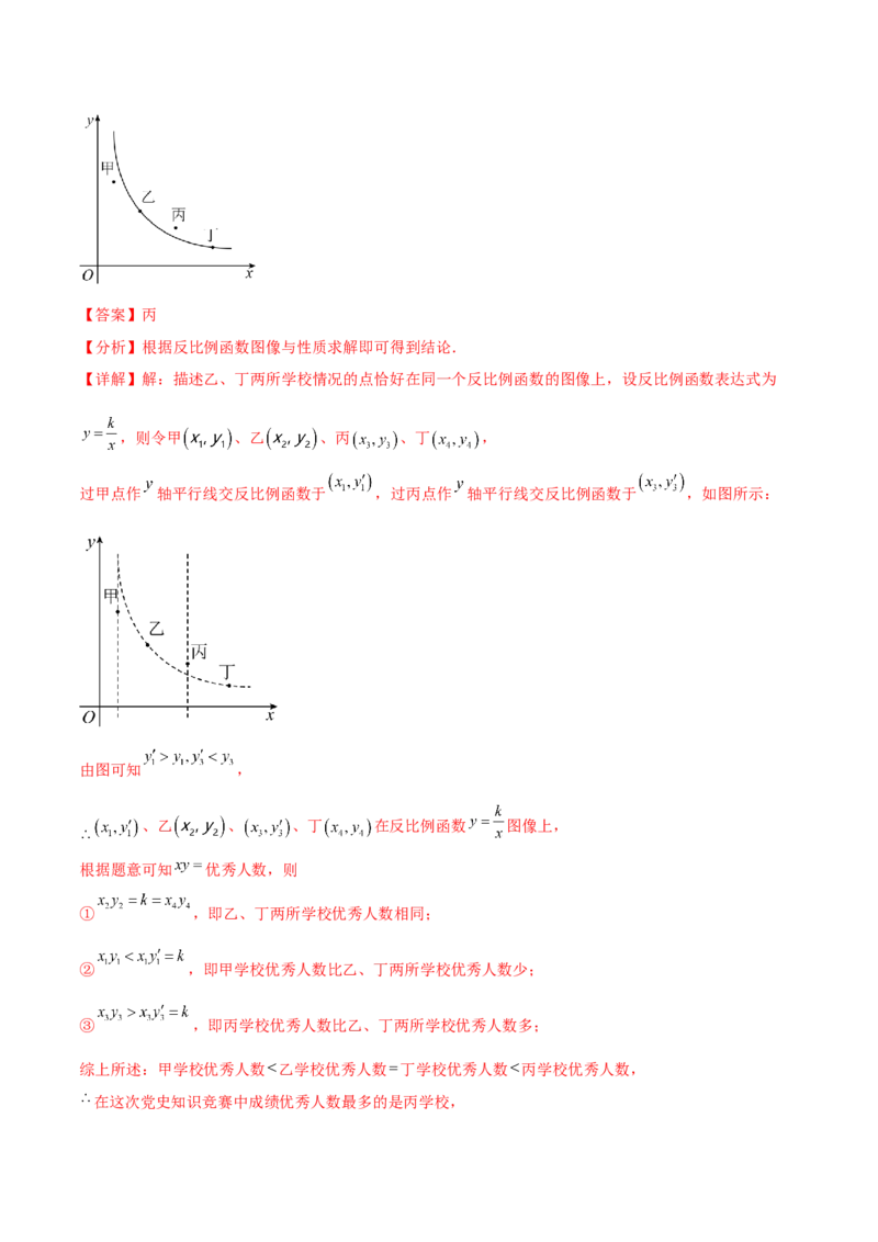 第二十六章反比例函数真题模拟题拔高训练（解析版）_初中数学人教版_9下-初中数学人教版_07专项讲练_2023-2024学年九年级数学下册考点剖析及精准练习（人教版）