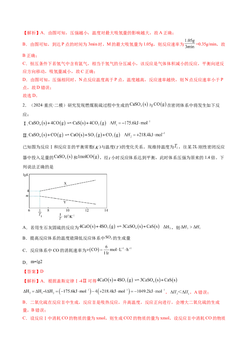微考点化学反应速率与化学平衡图像（核心考点精讲精练）-备战2025年高考化学一轮复习考点帮（新高考通用）（解析版）_05高考化学_2025年新高考资料_一轮复习