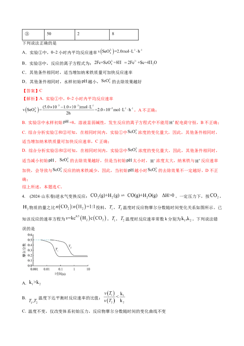 微考点化学反应速率与化学平衡图像（核心考点精讲精练）-备战2025年高考化学一轮复习考点帮（新高考通用）（解析版）_05高考化学_2025年新高考资料_一轮复习