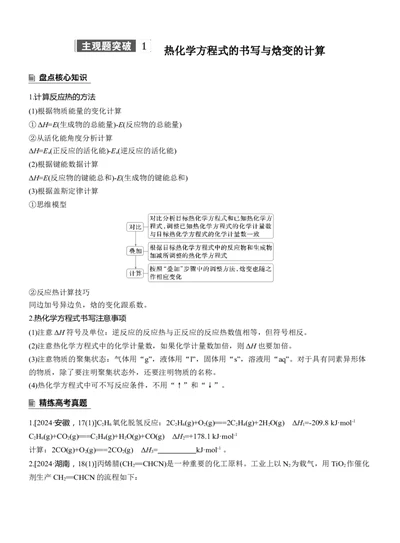 专题五　主观题突破1　热化学方程式的书写与焓变的计算淘宝店：红太阳资料库_05高考化学_2025年新高考资料_二轮复习_2025年高考化学大二轮_2025化学二轮复习_大二轮专题复习