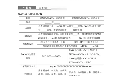 大单元二　第四章　第11讲　碳酸钠和碳酸氢钠　钠及其化合物的相互转化_05高考化学_2025年新高考资料_一轮复习_2025大一轮复习讲义+课件（完结）_2025大一轮复习讲义