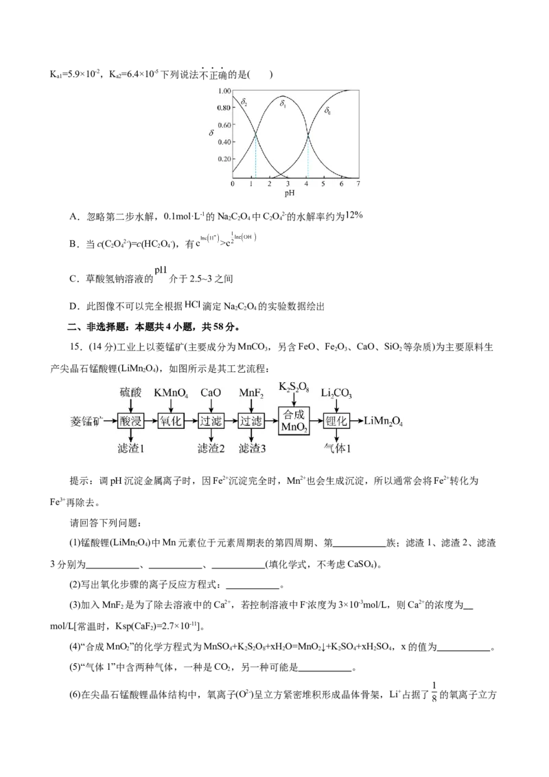 信息必刷卷02（云南专用）（原卷版）_05高考化学_2025年新高考资料_2025考前信息卷_2025年高考化学考前信息必刷卷（云南专用）34334835