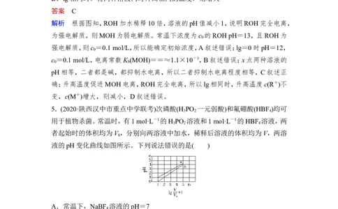 热点强化练15　弱电解质的图像分析与电离常数计算_05高考化学_新高考复习资料_2023年新高考资料_一轮复习_2023年新高考大一轮复习讲义_2023年高考化学一轮复习讲义（新高考）