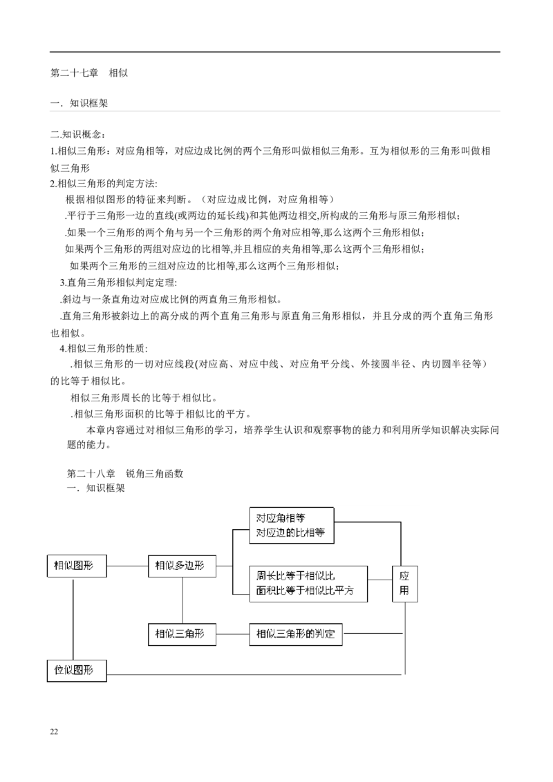 人教版初中数学知识点、公式总结(全）_初中数学人教版_9下-初中数学人教版_08知识点