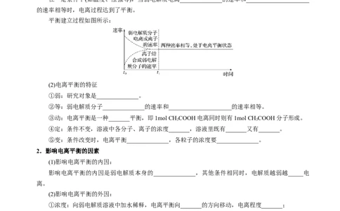 知识清单21电离平衡-上好课2025年高考化学一轮复习知识清单（新高考专用）（原卷版）_05高考化学_2025年新高考资料_一轮复习_上好课2025年高考化学一轮复习知识清单3246985