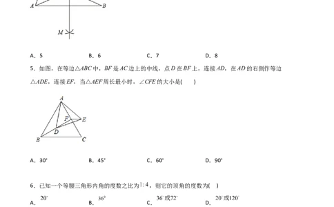 第十三章轴对称压轴题考点训练（原卷版）_初中数学人教版_8上-初中数学人教版_旧版_07专项讲练_压轴必考八年级数学上册压轴题攻略（人教版）
