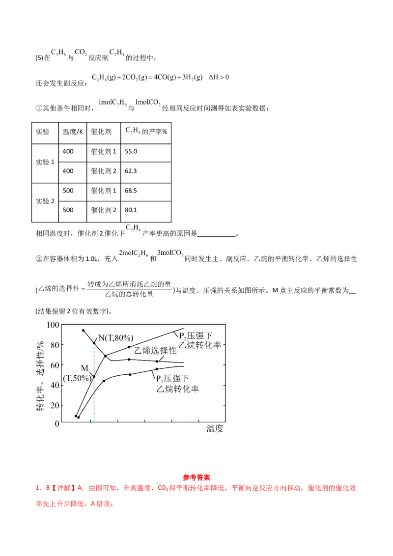 易错专题13化学平衡图像和计算（解析版）_05高考化学_2024年新高考资料_5.2024三轮冲刺_2024年高考化学考前易错聚焦