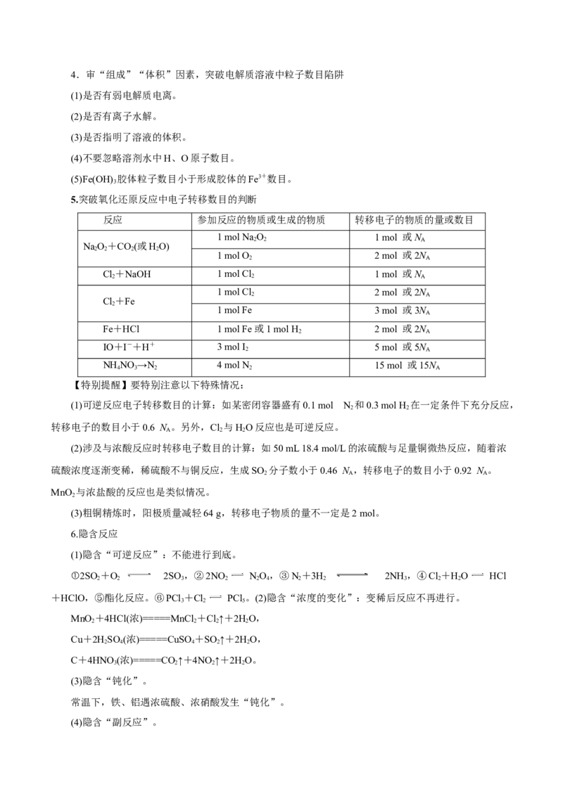 专题讲座（一）阿伏加德罗常数的突破（讲）原卷版_05高考化学_新高考复习资料_2022年新高考资料_2022年高考化学一轮复习讲练测（新教材新高考）