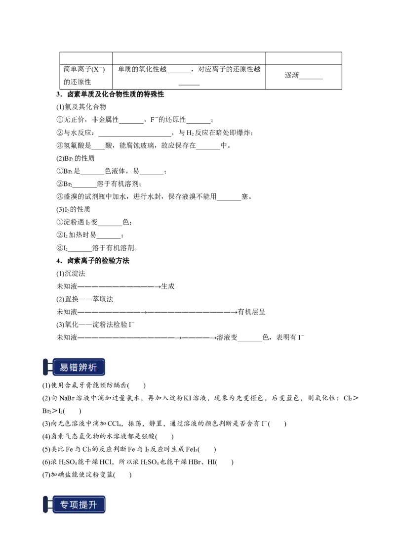 知识清单09氯及其重要化合物-上好课2025年高考化学一轮复习知识清单（新高考专用）（原卷版）_05高考化学_2025年新高考资料_一轮复习