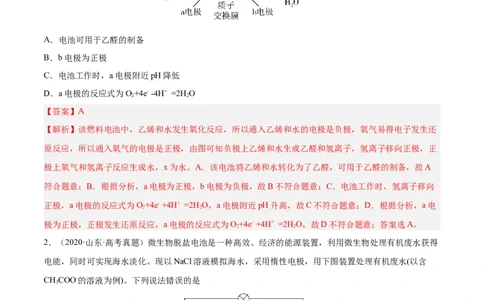 专题讲座（六）电解质介质和隔膜在电化学的作用（练）-2023年高考化学一轮复习讲练测（全国通用）（解析版）_05高考化学_通用版（老高考）复习资料_2023年复习资料_一轮复习