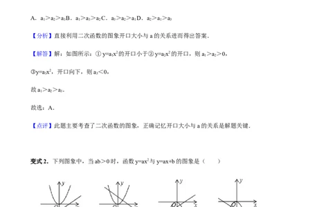 张颖人教版九年级数学上册教学案：22.1二次函数的图像和性质（教师版）_初中数学人教版_9上-初中数学人教版_05学案_导学案（第1套）