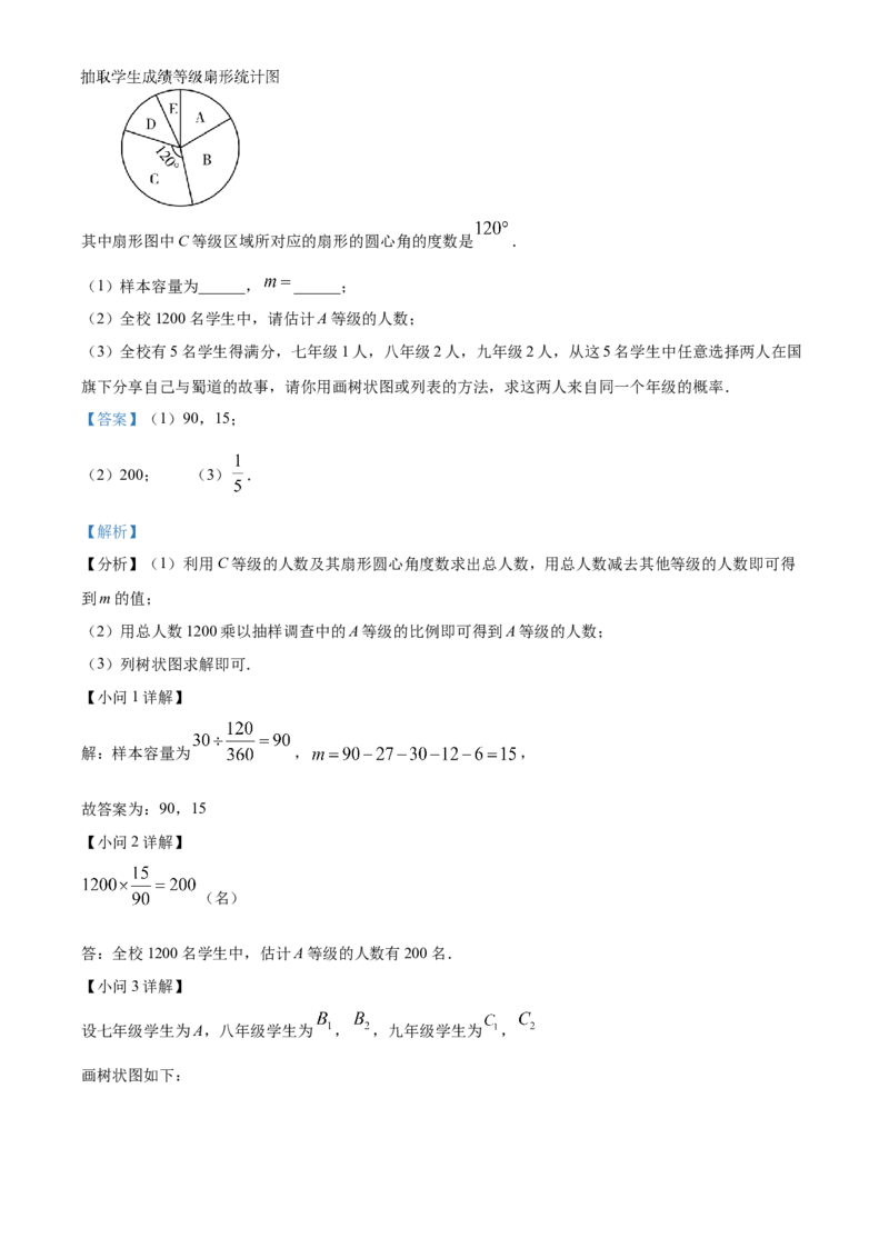精品解析：2024年四川省广元市中考数学试题（解析版）_new_初中数学人教版_9下-初中数学人教版_09中考真题_2024中考数学真题