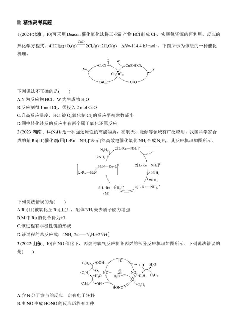 专题五　选择题专攻2　催化机理循环图淘宝店：红太阳资料库_05高考化学_2025年新高考资料_二轮复习_2025年高考化学大二轮_2025化学二轮复习_大二轮专题复习