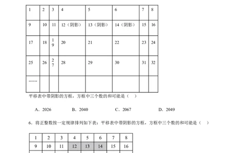 人教七上：专题九规律探究问题（含解析）_初中数学人教版_7上-初中数学人教版_7上-初中数学人教版（新版）_06习题试卷_赠送：专题训练卷