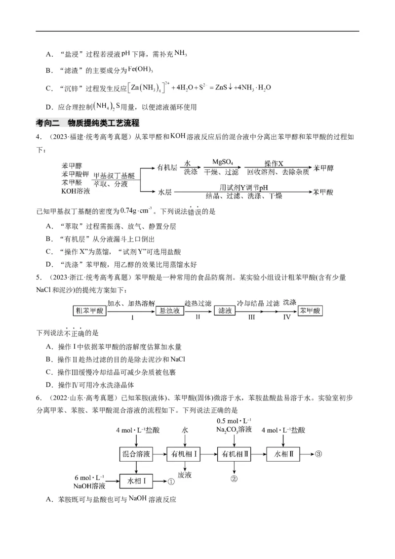 热点03微型工艺流程-2024年高考化学热点&middot;重点&middot;难点专练（新高考专用）（原卷版）_05高考化学_新高考复习资料_2024年新高考资料_❤专项复习资料
