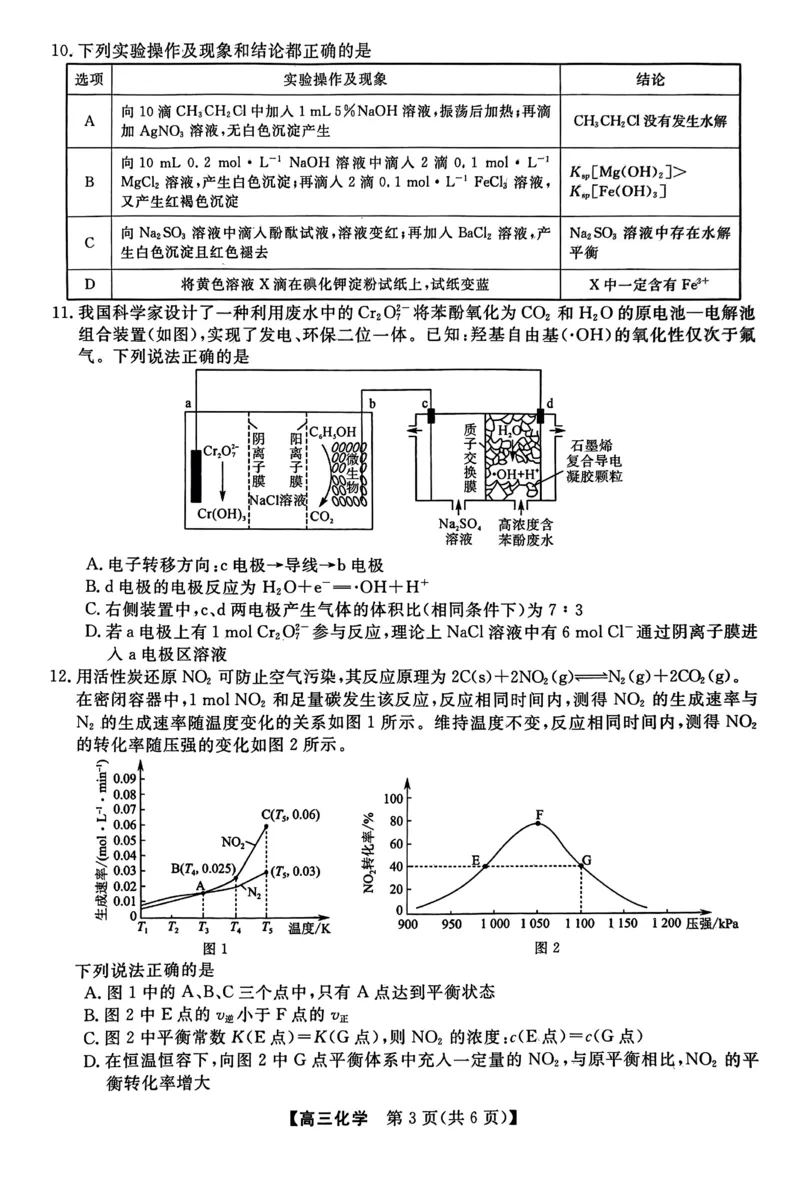 化学公众号：一枚试卷君_05高考化学_高考模拟题_新高考_河北省石家庄部分重点高中2022-2023学年高三下学期3月月考化学_河北省石家庄部分重点高中2022-2023学年高三下学期3月月考化学