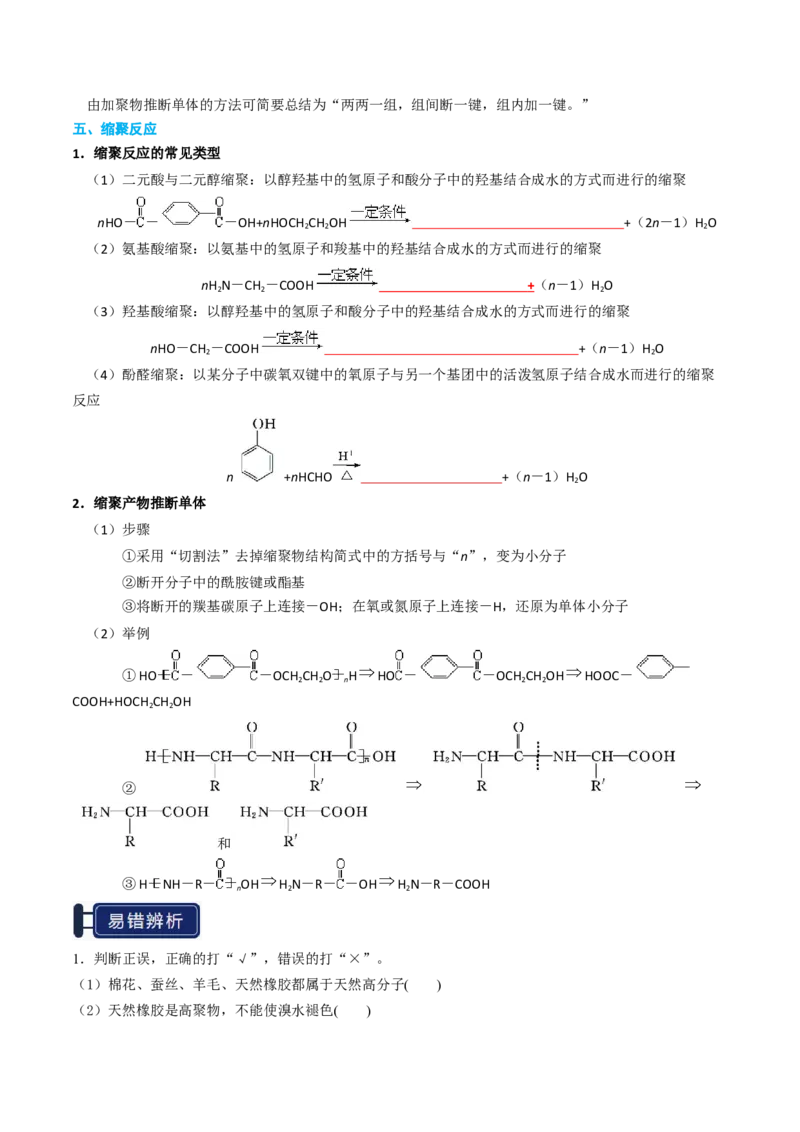 知识清单28生物大分子、合成高分子（原卷版）_05高考化学_2025年新高考资料_一轮复习_上好课2025年高考化学一轮复习知识清单3246985