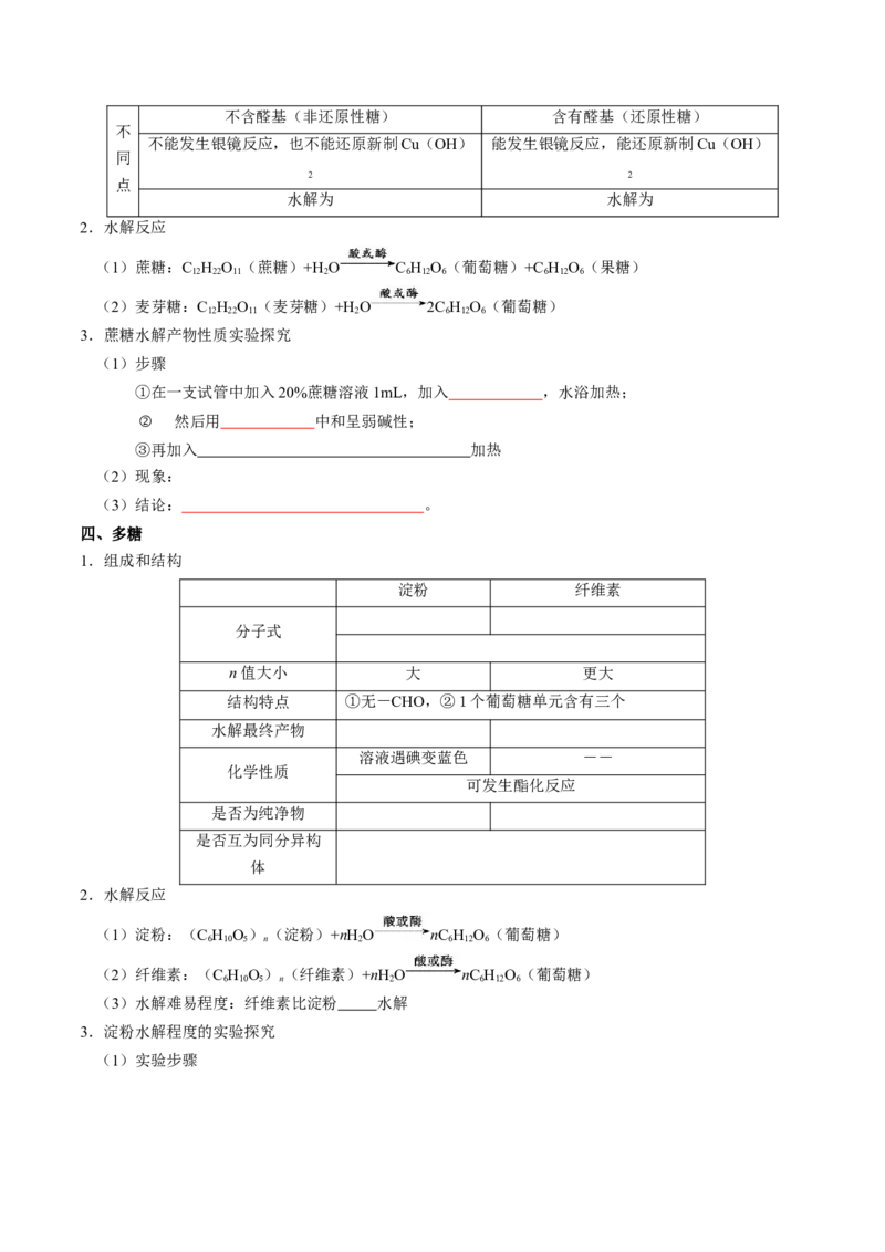 知识清单28生物大分子、合成高分子（原卷版）_05高考化学_2025年新高考资料_一轮复习_上好课2025年高考化学一轮复习知识清单3246985