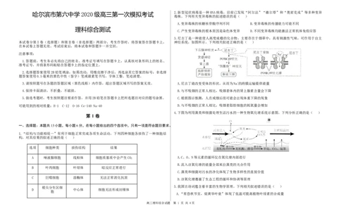 理综公众号：一枚试卷君_05高考化学_高考模拟题_新高考_2023届黑龙江省哈尔滨市第六中学校高三下学期第一次模拟考试理科综合试题