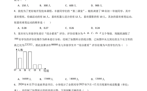 第10章数据的收集、整理与描述（单元测试&middot;基础卷）（人教版）_初中数学_七年级数学下册（人教版）_专题突破练习-V4