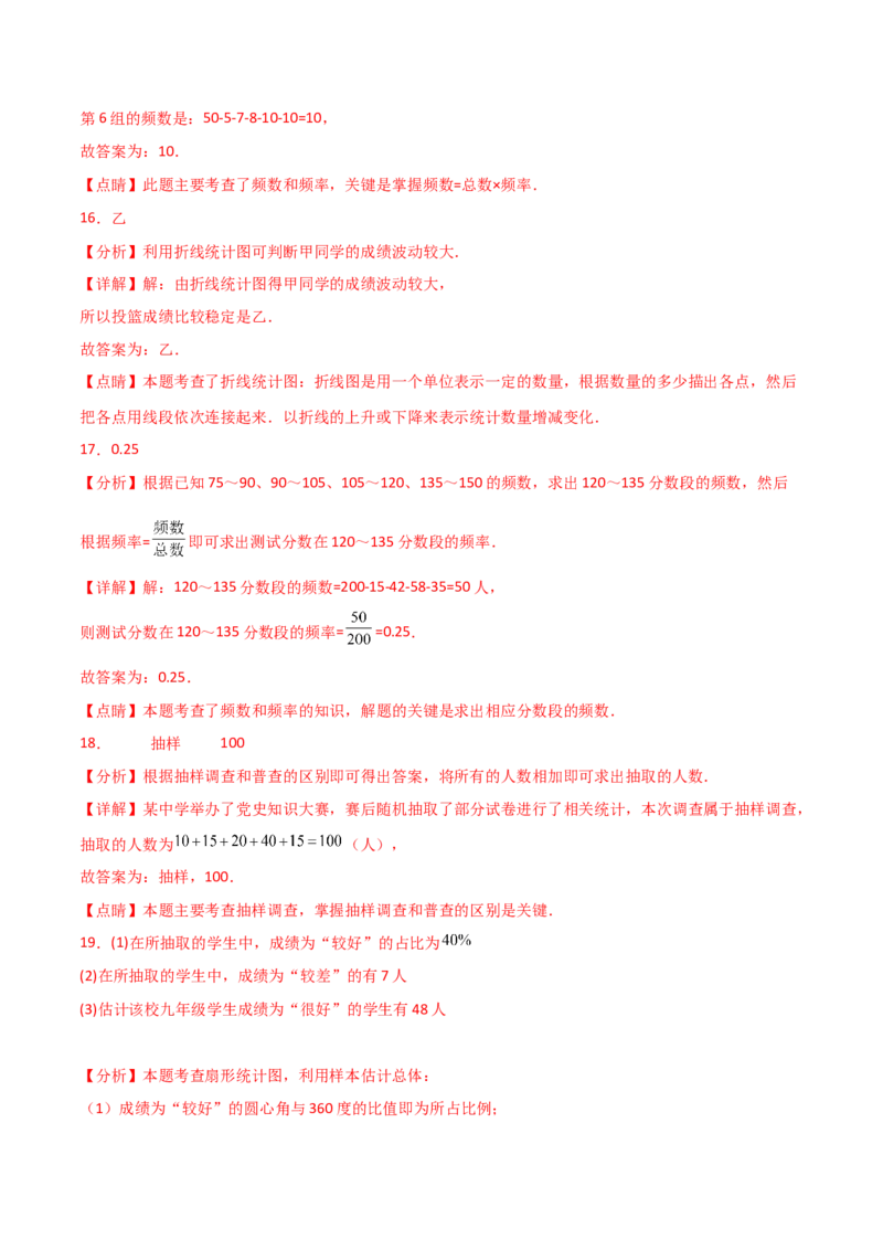 第10章数据的收集、整理与描述（单元测试&middot;基础卷）（人教版）_初中数学_七年级数学下册（人教版）_专题突破练习-V4