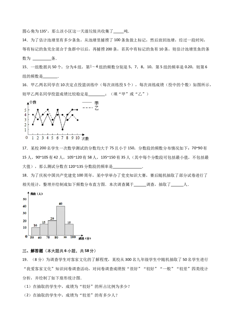 第10章数据的收集、整理与描述（单元测试&middot;基础卷）（人教版）_初中数学_七年级数学下册（人教版）_专题突破练习-V4
